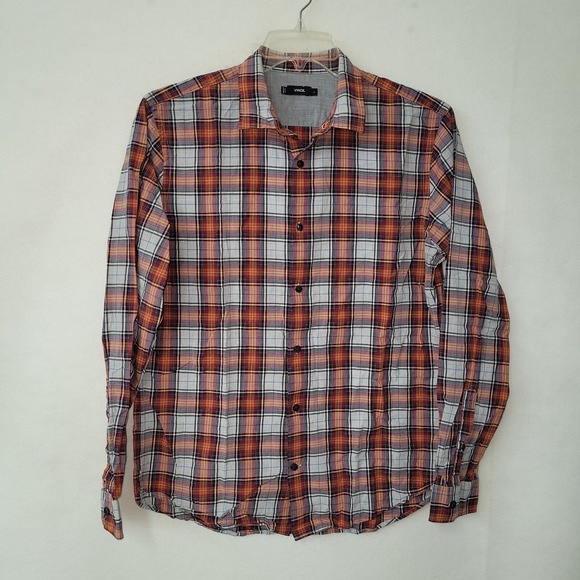 Vince Other - Vince Shirt Mens‎ L Orange Plaid Cotton Lightweight Long Sleeve Casual Office